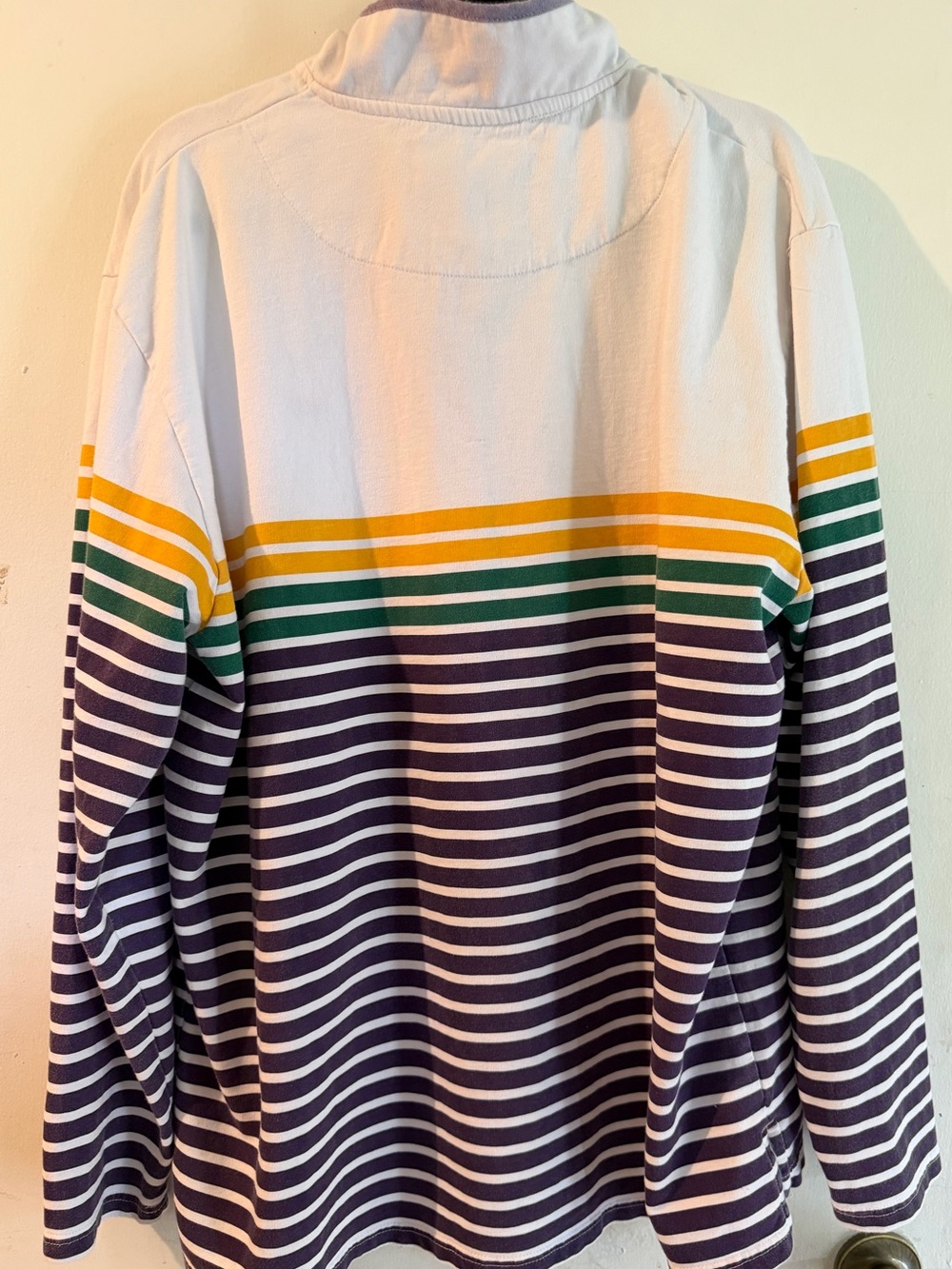 Southern Marsh White Rugby Pullover with Yellow, Green & Navy Stripes - Picture 5 of 5